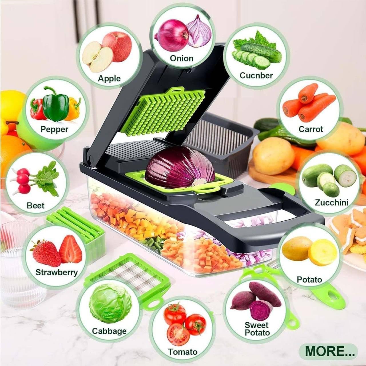 14 In 1 Chopper Nicer Veggie Slicer - Image 3