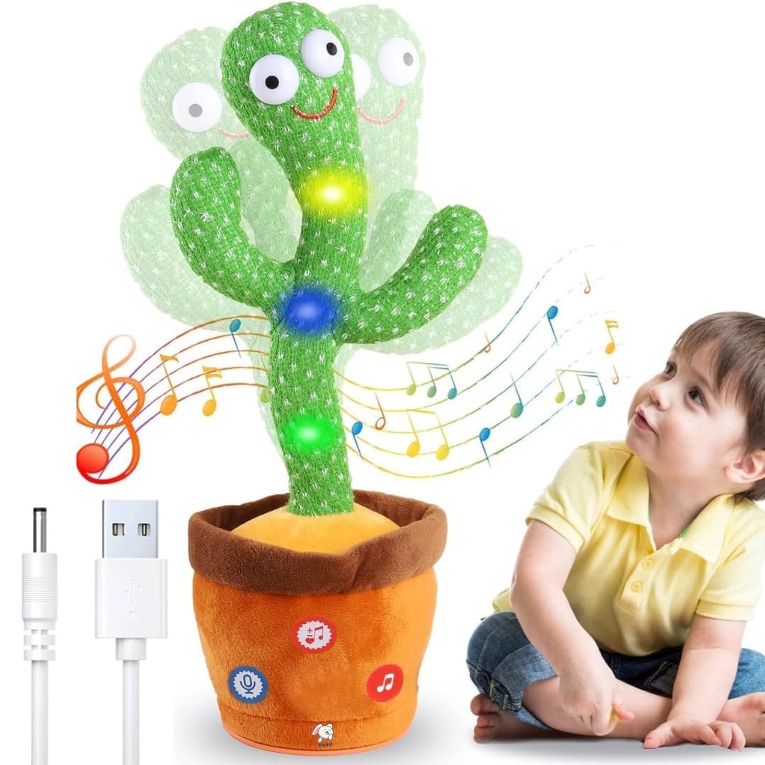 USB Rechargeable Dancing & Talking Cactus Toy - Image 4