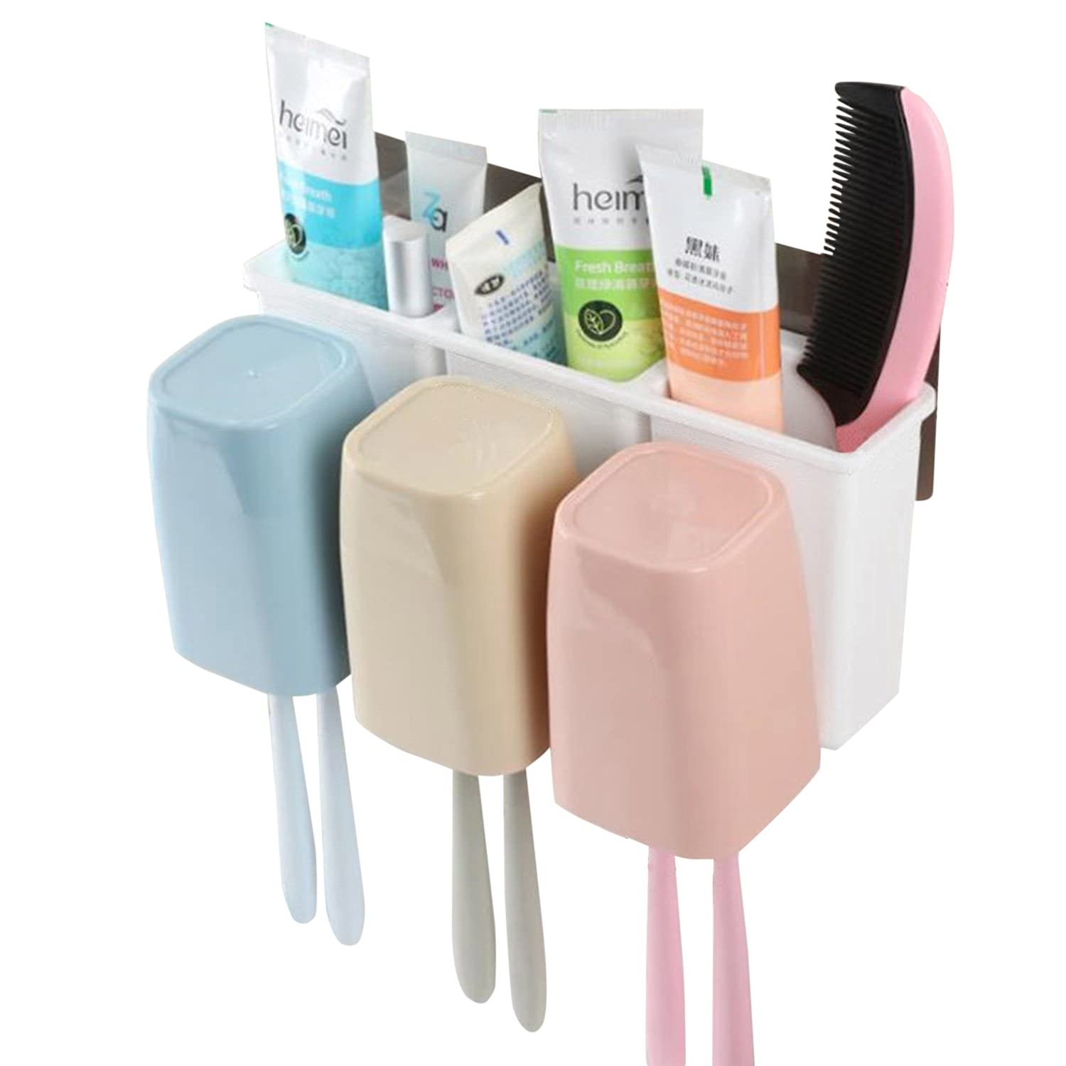Anti Dust 3 Cup Toothbrush Holder