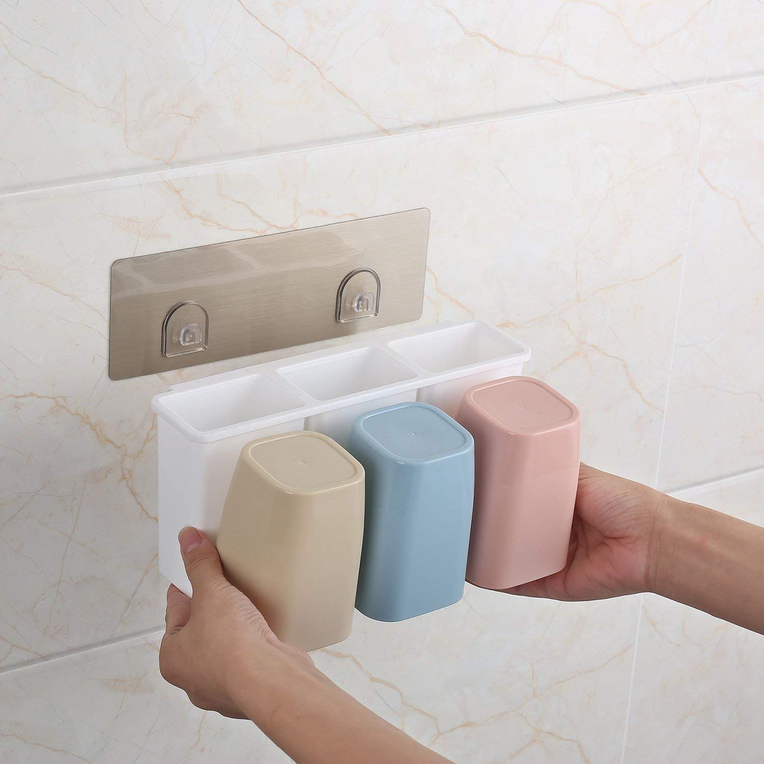 Anti Dust 3 Cup Toothbrush Holder - Image 5